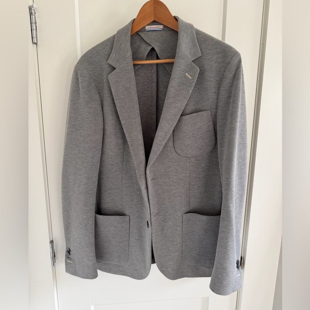 GANT Rugger Knit Blazer – Light Gray – Size 52 (US 42R)